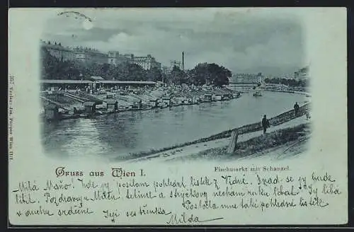 Mondschein-AK Wien, Fischmarkt mit Schanzel