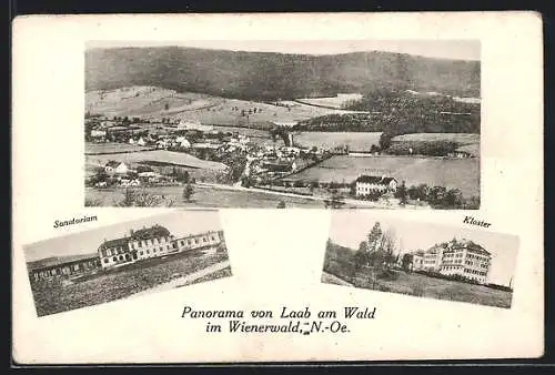 AK Laab am Wald /N.-Oe., Panorama, Sanatorium im Wienerwald, Kloster