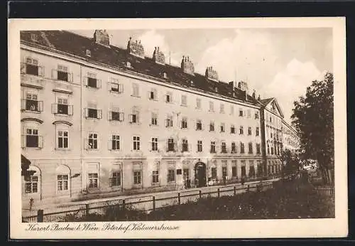 AK Baden b. Wien, Hotel Peterhof in der Vöslauerstrasse