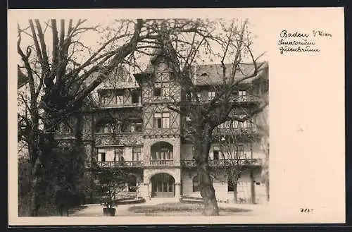 AK Baden b. Wien, Sanatorium Gutenbrunn