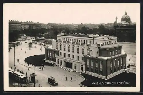 AK Wien, Verkehrsbüro Friedrichstrasse 7 aus der Vogelschau