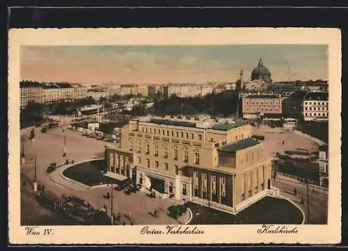 AK Wien, Oesterr. Verkehrsbüro und Karlskirche