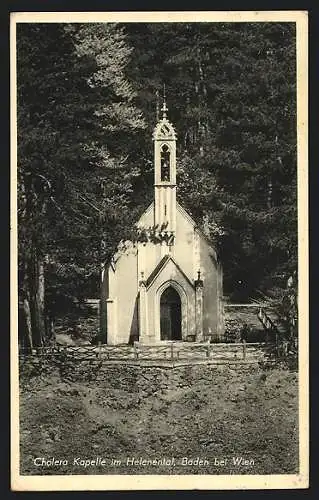 AK Baden b. Wien, Cholera-Kapelle im Helenental