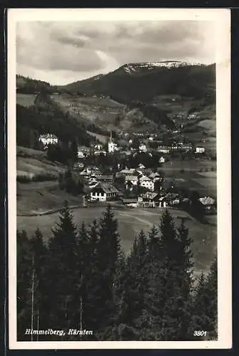 AK Himmelberg, Ortsansicht mit Kirche aus der Vogelschau