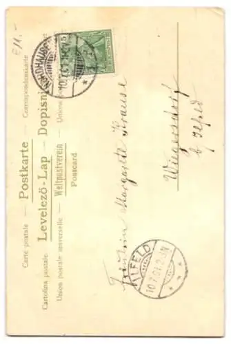 AK Dame in elegantem Kleid aus rotem Velours