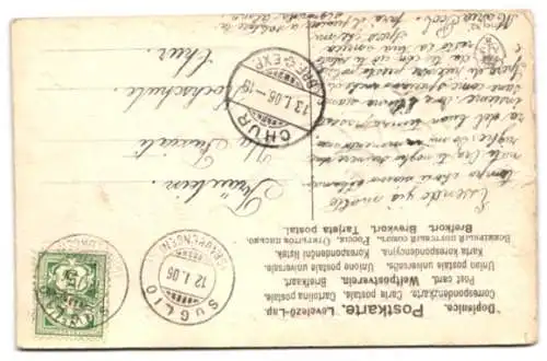 Stoff-Präge-AK Blühende rosa Rosen