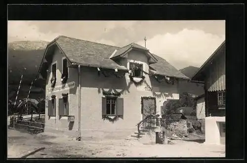 AK Aich-Assach, Post- und Telegrafenamt, Bahnschranke