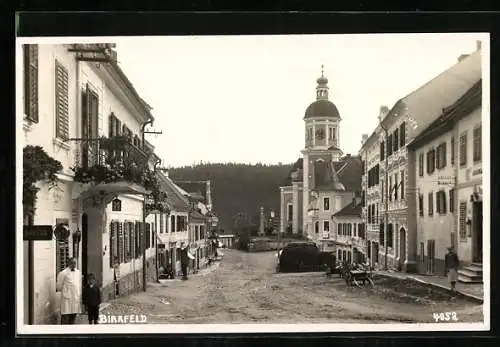 AK Birkfeld, Zapfsäule, Kirche, Strassenpartie