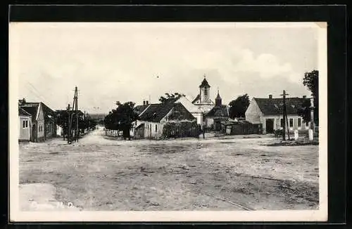 AK Oggau, Ortspartie mit Kirche