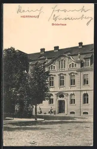 AK Herrnhut, Partie am Brüderhaus