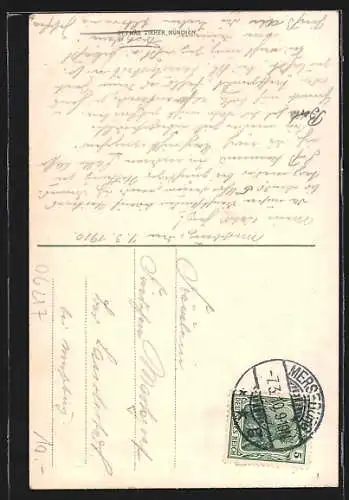 AK Merseburg, Ortsansicht mit Schwalbe