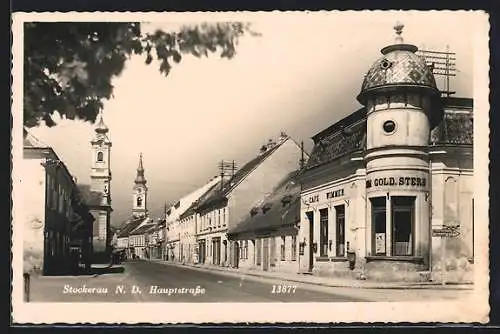 AK Stockerau, Hauptstrasse, Cafe Wimmer Zum gold. Stern