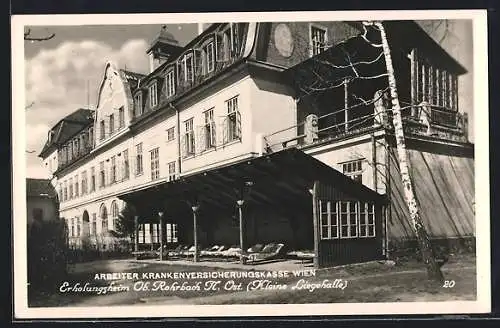 AK Oberrohrbach /N.-Öst., Erholungsheim der Arbeiter-Krankenversicherungskasse Wien, Kleine Liegehalle