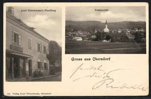 AK Oberndorf an der Melk, Handlung Josef Fleischmann, Totalansicht