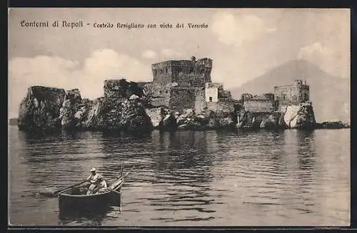 AK Napoli, Contorni di Napoli, Costeilo Revigliano con vista del Vesuvio