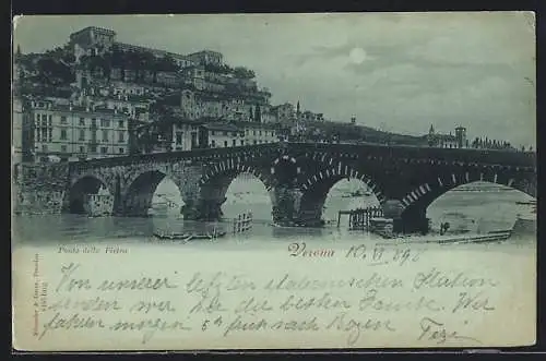 Mondschein-AK Verona, Ponte della Pietra