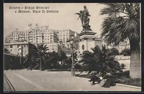 AK Genova, Piazza Principe e Monum. Duca di Galliera