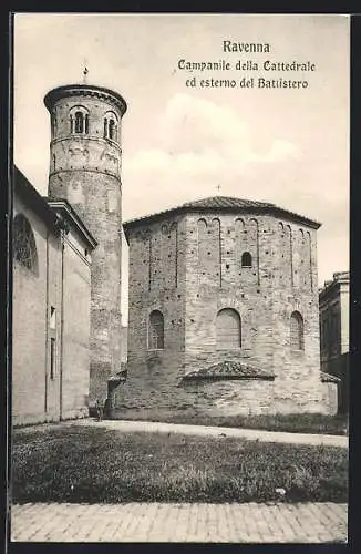 AK Ravenna, Campanile della Cattedrale ed esterno del Battistero