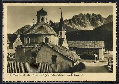 AK S. Candido, Teilansicht mit Kirche und Bergen