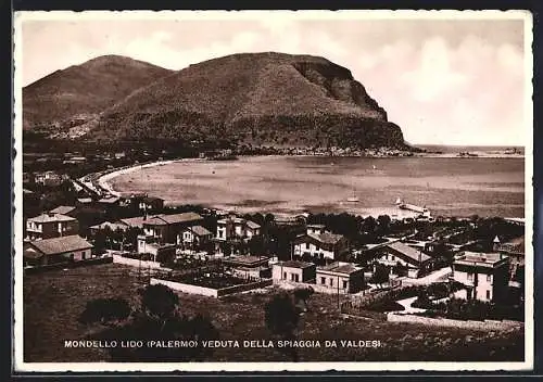 AK Palermo, Mondello Lido, Veduta della Spiaggia da Valdesi
