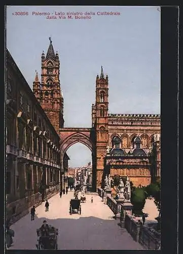AK Palermo, Lato sinistro della Cattedrale dalla Via M. Bonello