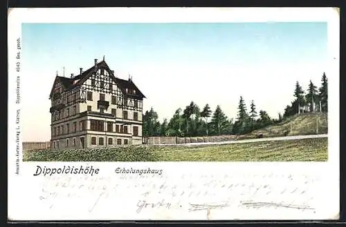 Goldfenster-AK Dippoldiswalde, Erholungshaus Dippoldishöhe / Windischhaus