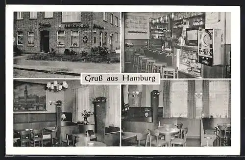 AK Hamburg-Hamm, Gasthaus Elbschloss, Inh. Fritz Weimer, mit Innenansichten, Peterkampsweg 48