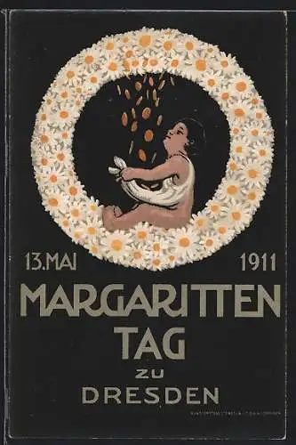 AK Dresden, Karte zum Margaritten-Tag 1911