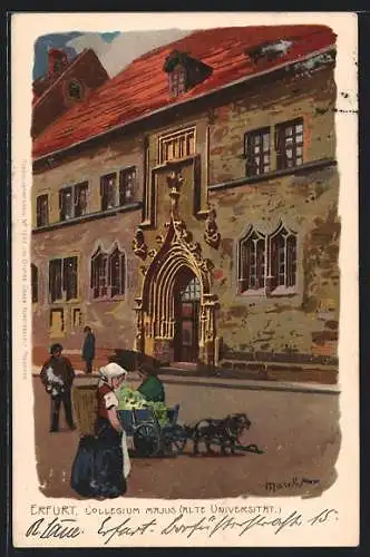 Künstler-Lithographie Alexander Marcks: Erfurt, Collegium Majus, Alte Universität