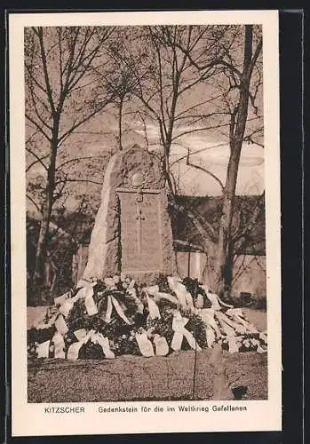 AK Kitzscher, Gedenkstein für die im Weltkrieg Gefallenen