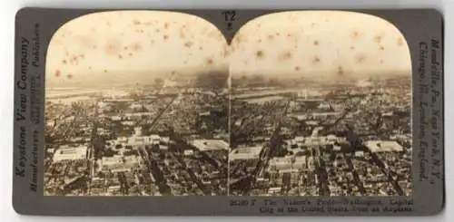 Stereo-Fotografie Keystone View Company, Meadville, Ansicht Washington D.C., US Capital City from an Airplane
