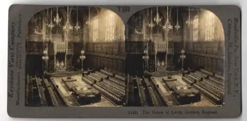 Stereo-Fotografie Keystone View Company, Meadville, Ansicht London, House of Lords