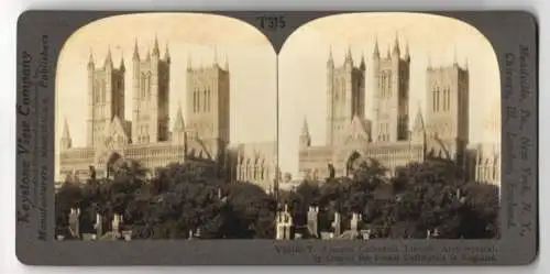 Stereo-Fotografie Keystone View Company, Meadville, Ansicht Lincoln, Lincoln Cathedral