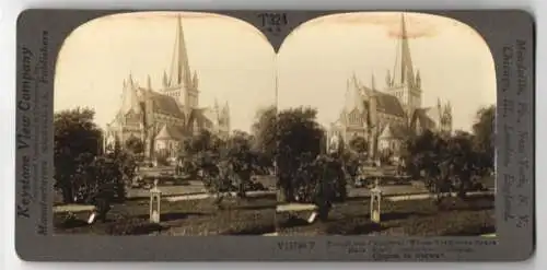 Stereo-Fotografie Keystone View Company, Meadville, Ansicht Trondhjem / Trondheim, Cathedral