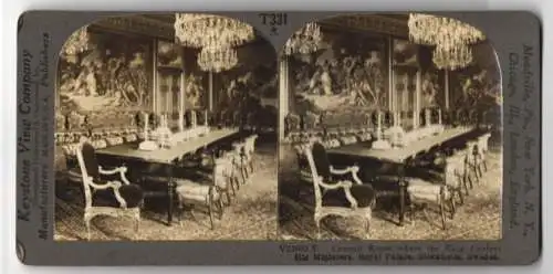 Stereo-Fotografie Keystone View Company, Meadville, Ansicht Stockholm, Council Room at Royal Palace