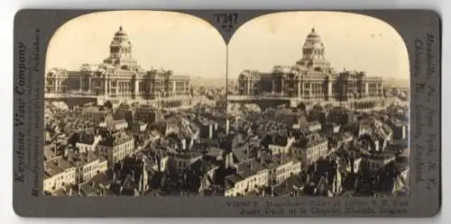 Stereo-Fotografie Keystone View Company, Meadville, Ansicht Brussels - Brüssel, Palace of Jusice from Notre Dame