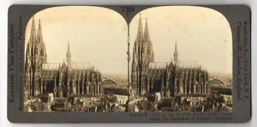 Stereo-Fotografie Keystone View Company, Meadville, Ansicht Köln / Cologne, Cathedral - Dom