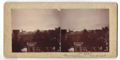Stereo-Fotografie unbekannter Fotograf, Ansicht Bordighera, Blick über den Ort