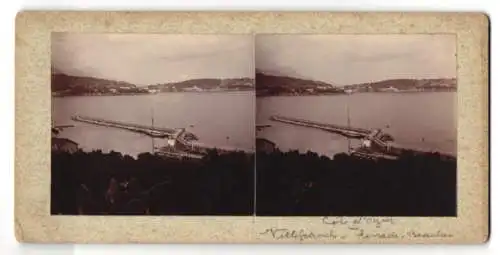 Stereo-Fotografie unbekannter Fotograf, Ansicht Villefranche-sur-Mer, Blick zum Hafen