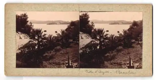 Stereo-Fotografie unbekannter Fotograf, Ansicht Beaulieu-sur-Mer, Partie an der Küste