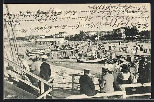 AK Ahlbeck, Ostseebad, Strandblick mit Boot Lucie