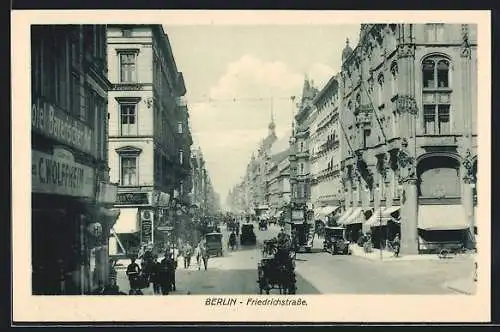 AK Berlin, Friedrichstrasse mit Hotel Bayerischer Hof