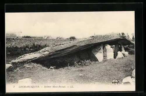 AK Locmariaquer, Dolmen Mané-Rutual, Ausgrabung