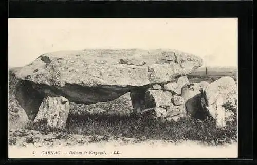 AK Carnac, Dolmen de Kergaval, Ausgrabung