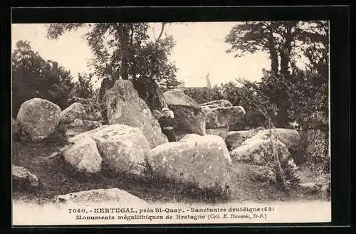 AK Kertugal près St-Quay, Sanctuaire druidique, Monuments mégalithiques de Bretagne, Ausgrabung