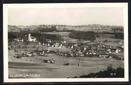 AK St. Marein a. Pickelbach, Panoramaansicht mit Kirche