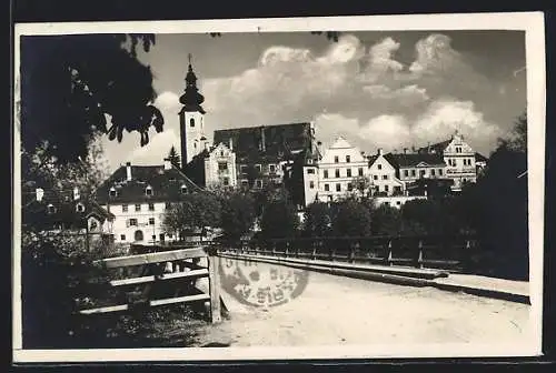 AK Frohnleiten, Ortspartie mit Blick zur Kirche