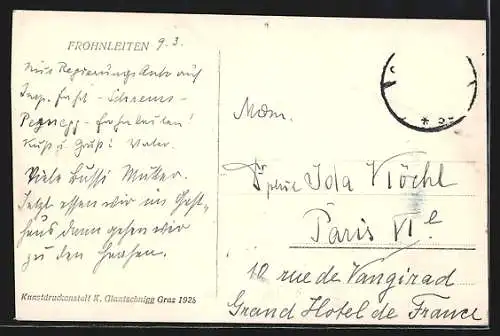 AK Frohnleiten, Ortspartie mit Blick zur Kirche