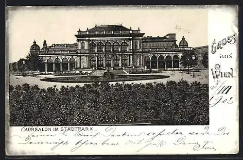 Lithographie Wien, Der Kursalon im Stadtpark