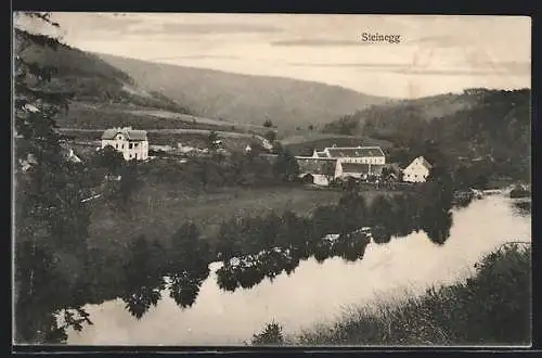 AK Altenburg, Steinegg, Ortsansicht über den Fluss